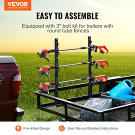 VEVOR 3-Place Trim Holder Trailer Rack Carrier, Weeder Trimmer Rack with Zinc Alloy Combination Lock, Mount on Landscape Truck Trailer Enclosed Trimmer Rack Weed Eater Racks, Pair