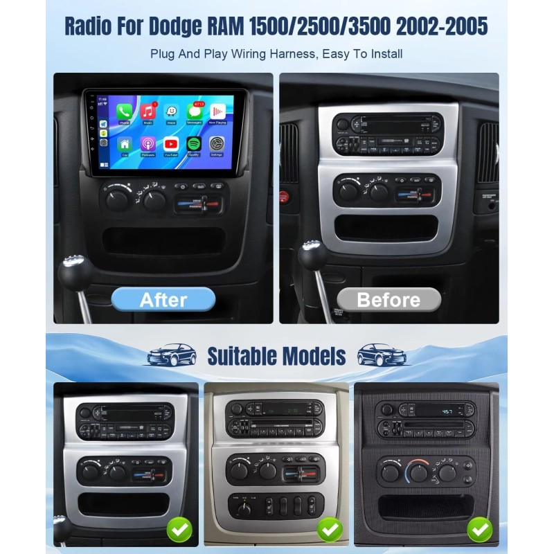 unbranded For 2002-2005 Dodge Ram 1500 2500 3500 Android 12.0