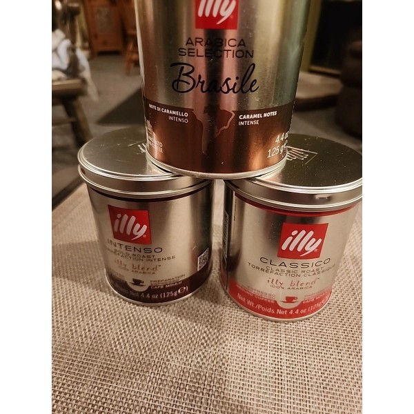Illy 3 Pack 4.4 Oz Espresso Classico, Intenso And Brasile