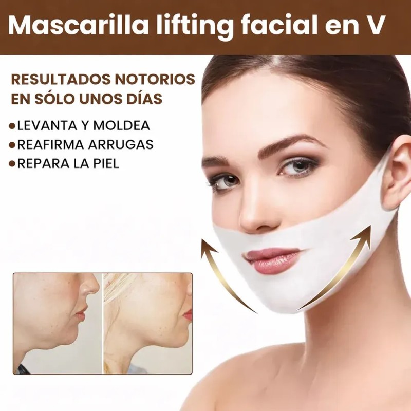 Mascarilla Facial V Line Para Contorno De Rostro 5 Piezas