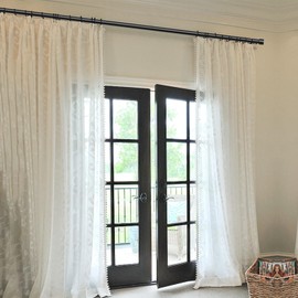 Curtain Rods for windows 32 to 48 Inch,Adjustable Splicing 3/4 Window Black Curtain Rods,Decorative Matte Metal curtain rod for Bedroom,Living Room,Kitchen,Outdoor Curtain Rod