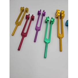 YANTRA 9 Chakra Weighted Cosmic Healing Color Coded Tuning Forks Includes Soul Purpose and Earth Star with Mallet and Bags