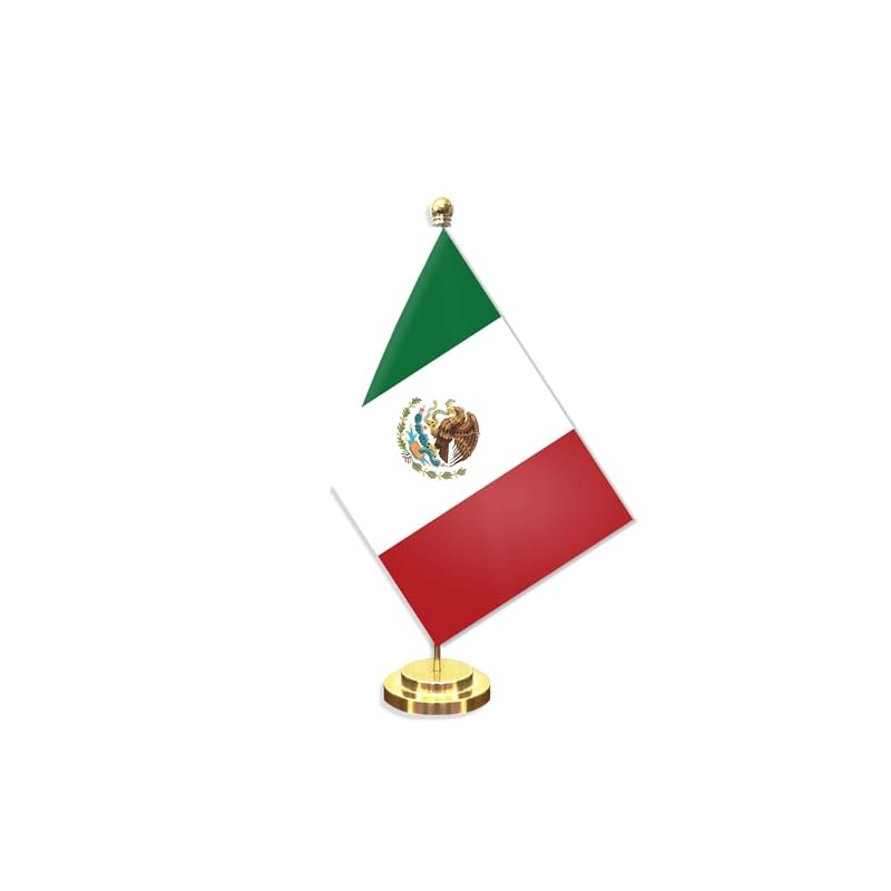 Mexico Desk Small Flag Set,5×8 Inch Mini Mexicans Desktop Banner,12"