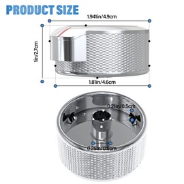 lubiyack 5PCS W10823529 W11156487 Oven Range Knob Replacement Compatible with Kitchenaid Whirlpool Oven Range Knobs KFED500ESS05 KFED500EWH05 YKFED500EBS0, Replaces AP6285576 4546228