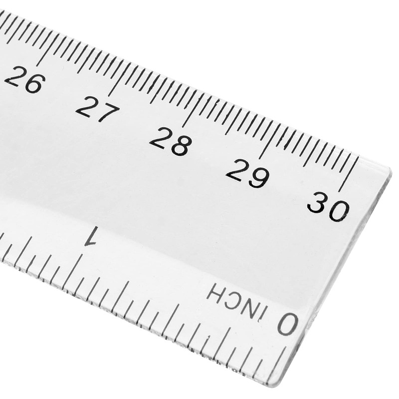 MUKCHAP 30 Pieces 30cm/12 Inch Plastic Ruler with Inches and