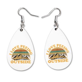 I Love Peeing Outside Novelty Fun Dangle Earrings Set | Cute Girls Womens Jewelry Earings | Double Sided Print | Holiday Gifts | Birthday Easter Valentines Present XMAS Adorable Fashion Accessories