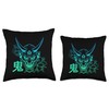 Hannya Oni Mask/ Japan Anime, Demon Warrior Mask, Throw Pillow