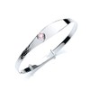 MiChic Children's Silver Pink Heart Cubic Zirconia Identity Expanding Bangle