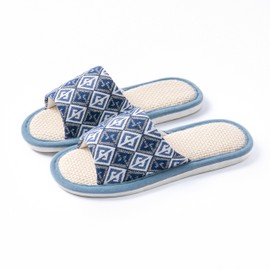 WZNKXFC Silent Slippers Home Anti Slip Breathable Indoor Shoes Soft Soles Lightweight Men's and Women's Cloth Slips Blue EU Size 40-41