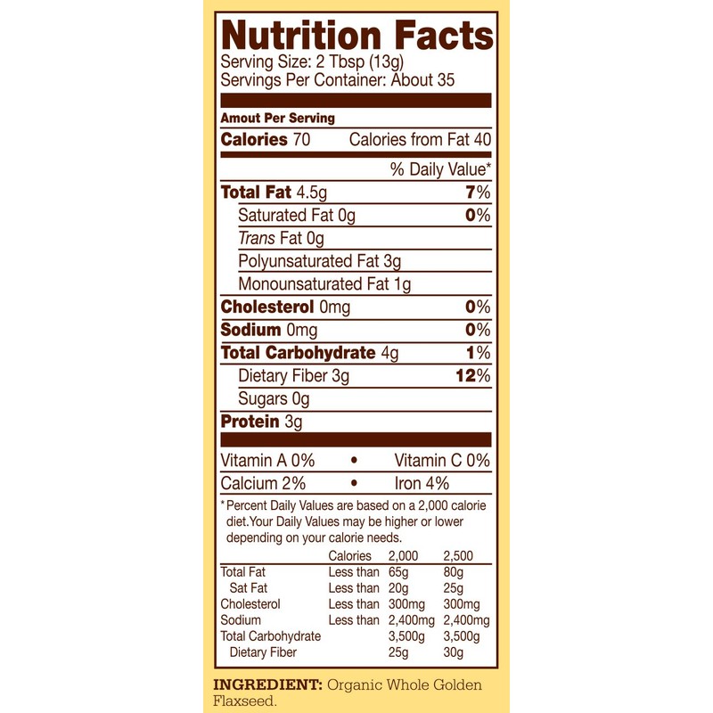 Bob's Red Mill Golden Flaxseed Meal, Organic, Gluten Free, Whole