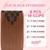 SEGO Pro Clip in Hair Extensions 8 Pcs 18 Clips