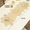 Jarsense Gold Lotus PVC Table Runner, 91cm x 35cm, Non-slip,