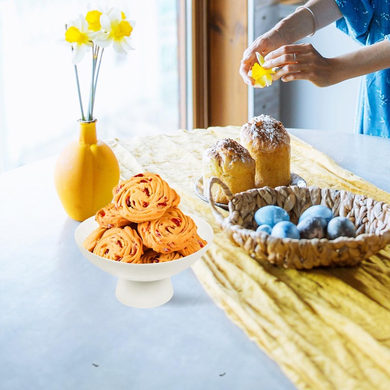NUOBESTY Ceramic Footed Bowl, High Base Fruit Bowl, Decorative Fruit