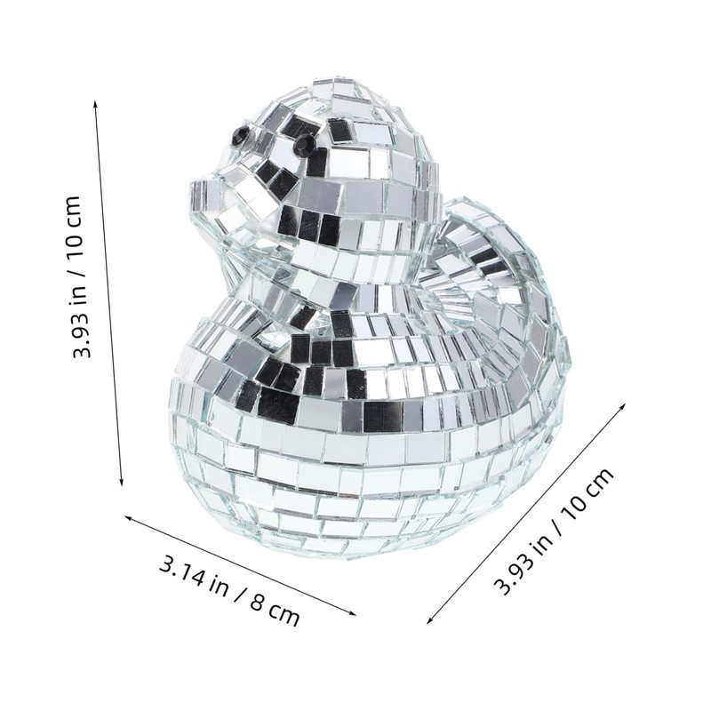 iplusmile Reflective Disco Ball Duck Ornament for Home Office for