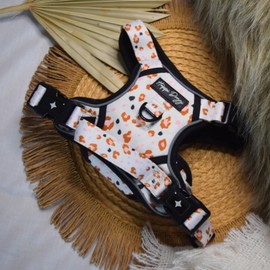 Happi Doggi® The Ultimate Everyday Dog Harness, No-Pull, Adjustable, Reflective, Front/Back Lead Attachments, Control Handle (L - Neck: 40-60cm | Chest: 55-83cm | Length 29cm, Animal Print)