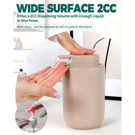 BosilunLife Lotion Pump Dispenser - Matte Khaki Soap Dispenser Bathroom Ceramic Dish Liquid Soap Dispenser for Kitchen, Bathroom Countertop Soap Dispensers (Khaki, Liquid Pump)