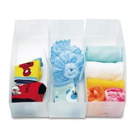 Ybm Home Closet/Dresser Drawer Divider Storage Foldable,Organizer, Cube Basket Containers Bin for Underwear, Socks, Bras, Tights, Scarves, (Small - Set of 3)