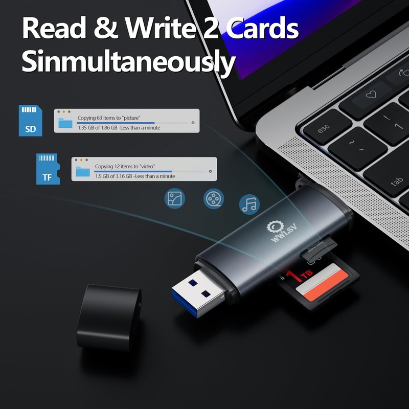 WWLSV SD Card Reader USB C, High-Speed USB C to