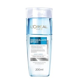 L'Oreal Paris Desmaquillante Bifásico para Ojos y Labios, Todo Tipo de Piel, 200ml.