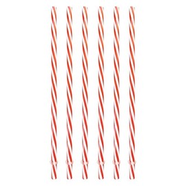 Sunshine Mason Co. Plastic Reusable Drinking Straws 6 Pieces, Red Stripe