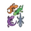 Trend Stickers Glitter Shiny Lizards 8 Pieces T63367
