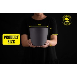 GARDENIX DECOR 7'' Self Watering planters for Indoor Plants - with Water Level Indicator for Flower Pot , Grow Tracking Tool - Coco Coir - Gray 3 Pack