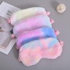 2 Pcs Soft Plush Eye Masks Fluffy Sleeping Mask Rainbow