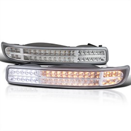 Spec-D Tuning Clear Sequential LED DRL Bumper Lights Signal Lamps Compatible with 1999-2006 GMC Sierra 1500/2500/3500, L+R Pair Assembly