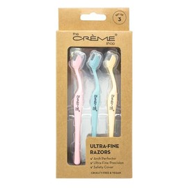 The Crème Shop Ultra Fine Razors Dermaplaning Tool for Face | Face Razors for Women | Stocking Stuffers for Women (Pack of 3)