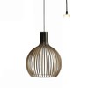 KY LEE Pendant Light, Wood, Japanese Style, Base E26, Antique