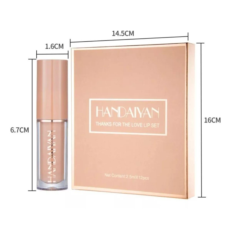 Handaiyan Labial Gloss Juego De Labiales Liquido Mate Set De