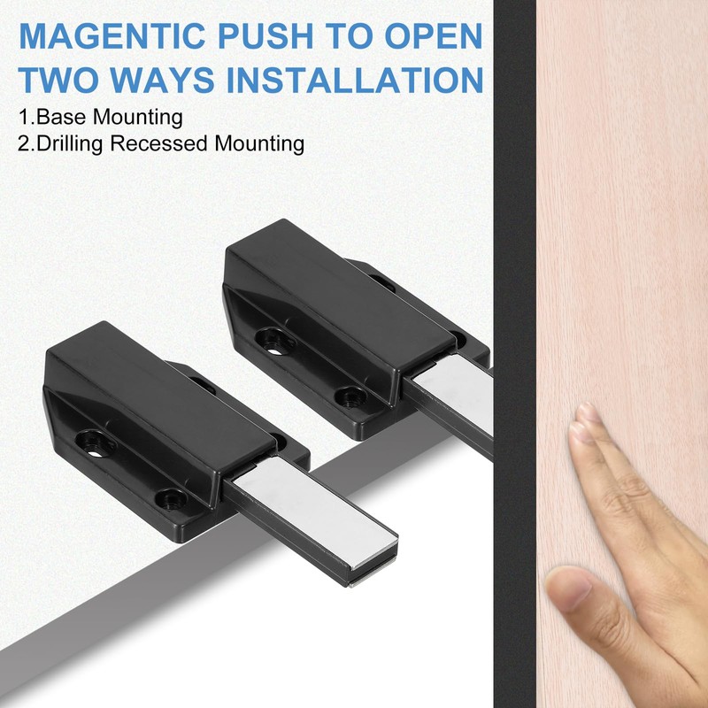 sourcing map 2 Pcs Magnetic Push Latches for Cabinet Door,