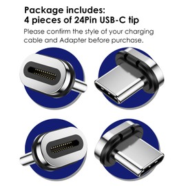 Magtame 24-Pin-magnetische USB-C-Spitzen, 3-Pack-Typ-C-Stecker USBC-Spitzenkopf-kompatibler USB-C-Adapter und 24Pin