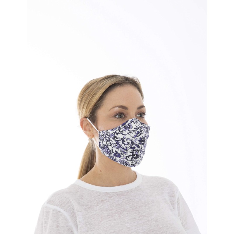 Reusable Mask - Paisley – 1 Black, 1 Blue, 1