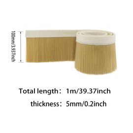 ITROLLE CNC Vacuum Brush 1m x 100mm/39.37 x 3.937inch Vacuum Cleaner Engraving Machine Dust Cover Nylon Strip Brush for CNC Router, Spindle Motor Milling Machine Yellow