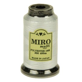 MIRO Multi Sewing Thread for Home Use, #80, 136.4 ft (400 m) Roll, Color No. 128, Thin and Strong, Lock Thread, Single Sewing Use, Made in Japan