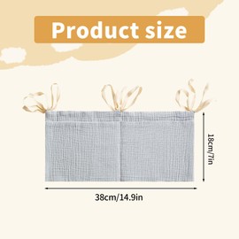 Baby Bed Organiser Hanging, Baby Pram Bag, Practical Double Pocket Organiser for Baby Supplies, Hanging Storage Bag for Nappies, Bottles and Toys, Can be Used for Prams and Changing Tables