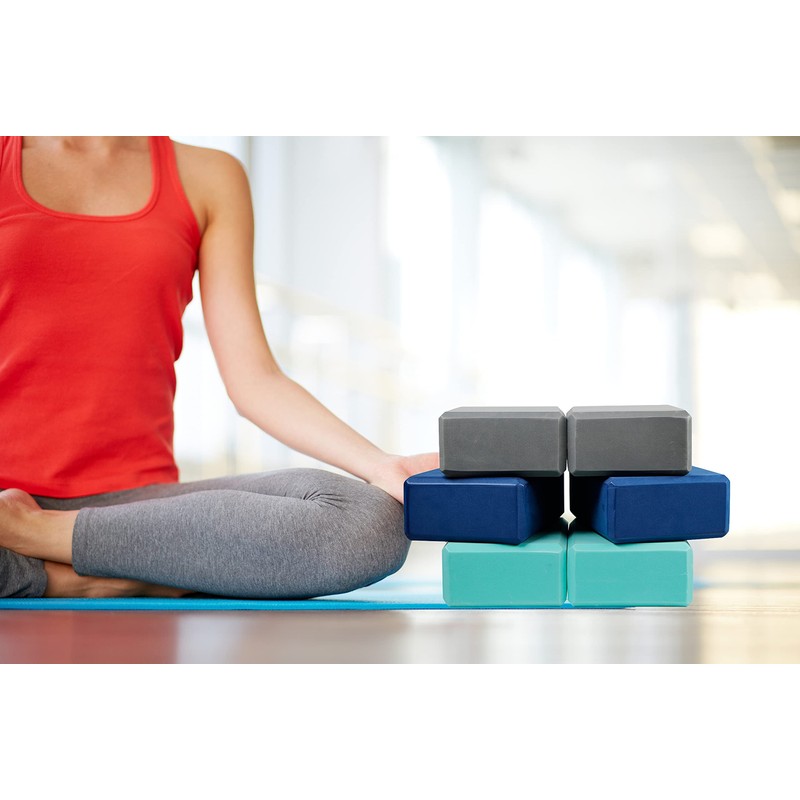 EXERZ High Density Yoga Blocks, 2 PK Fitness Foam Blocks,