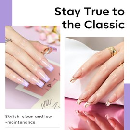 Modelones Nail Tips, 510 Pieces, Full Cover Nail Tips Set, Gel Tips Set, Pre-Buff PMMA Resin Nail Tips, Artificial Nails for Sticking, Nail Art, DIY, Medium Square