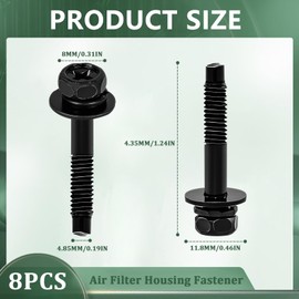 8 Pcs Air Cleaner Fastener Air Filter Bolt Screw Compatible with Honda Accord Civic CR-V OE Replacement 900-1p-36000/41085,Engine Filter Housing Fastener