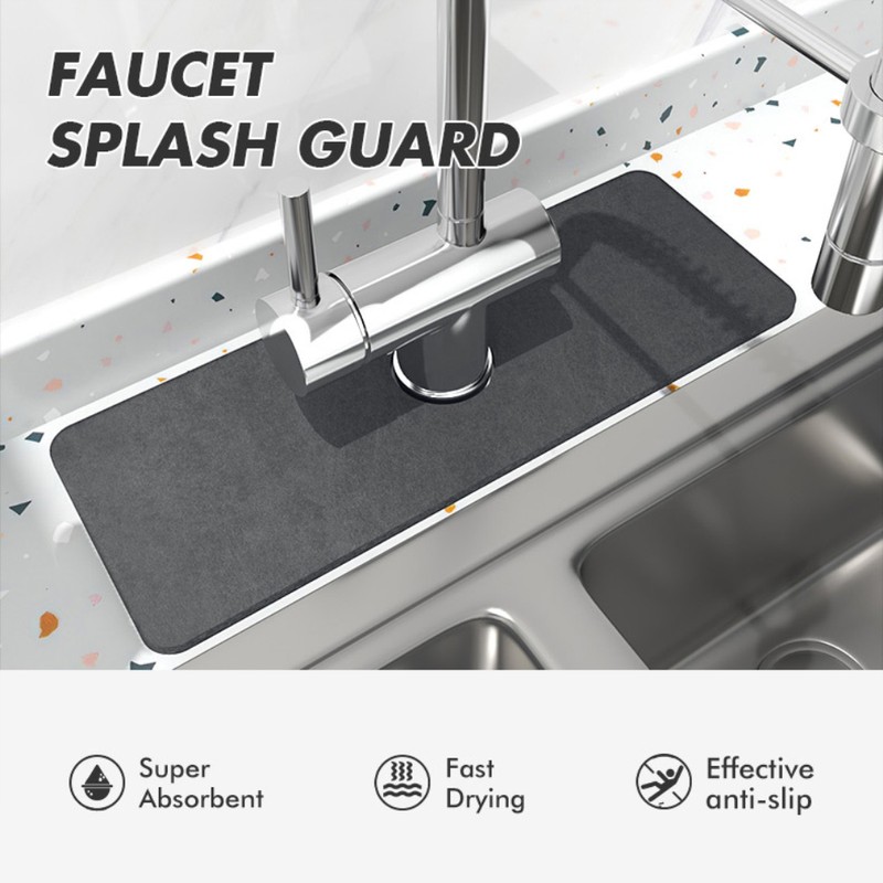 Splash Guard for Sink Faucet Diatomite Super Absorbent Fast Drying