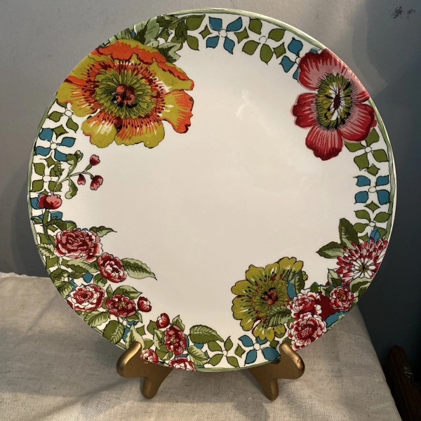 World Market Nomad Floral Dinner Plate 11” NEW Boho Retired