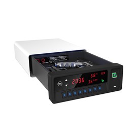 QINGENO Biometric Gun Safe,Clock Smart Safe with Temp,Humidity,Battery,Drawer Gun Safe for Handgun - Nightstand Handgun Safe Pistol Safe