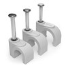 8mm Round White Cable Clips, Pack of 100 - for