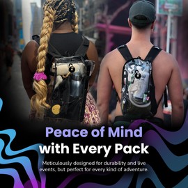 Lunchbox Clear Lite Pack – Anti Theft Clear Bag for Stadium Events with Locking Zippers Protects Items at Festivals, Concerts, and Traveling. Backpack is Compliant with Most Venue Bag Policies