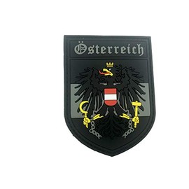 Austrian Crest Black Grey Airsoft Velcro PVC Patch