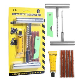 bylikeho 9PCS Tire Repair Kit,Tire Patch Kit,Car Accessories Tire Repair Kit with Plugs,Flat Tire Repair Kit Tire Repair Tools,Car Emergency Tool Kit Tire Plug Kit for Car,Truck,Motorcycle,ATV,SUV,RV