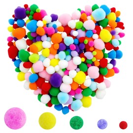 Pack of 1100 Colourful Pompoms, 1-3 cm Small Pompoms for Crafts, Mini Felt Balls, Multicoloured Fluffy Balls, DIY Creative Crafts, Colourful Mini Pompoms for Party Decoration, Garlands, Tassels