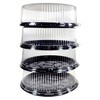 PACTOGO 18" Round Black Plastic Cater Trays with Clear Dome