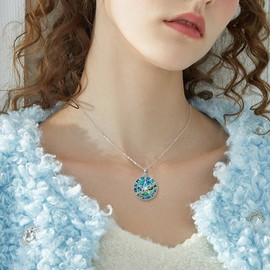 CUPENDA Pentagram Necklace 925 Sterling Silver Pentacle Moon Phase Pagan Wiccan Pendant Necklace Jewelry for Women